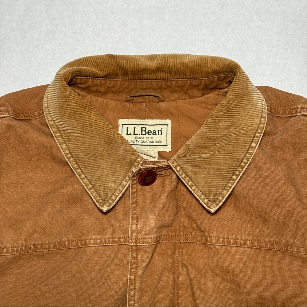 LL Bean Chore Barn Coat Field Jacket Mens Sz 2XL Corduroy Collar & Cuffs - Picture 2 of 12